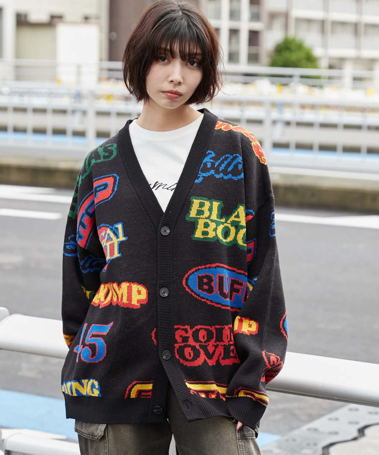 リラックスフィットパターンカーディガン - Image 3
