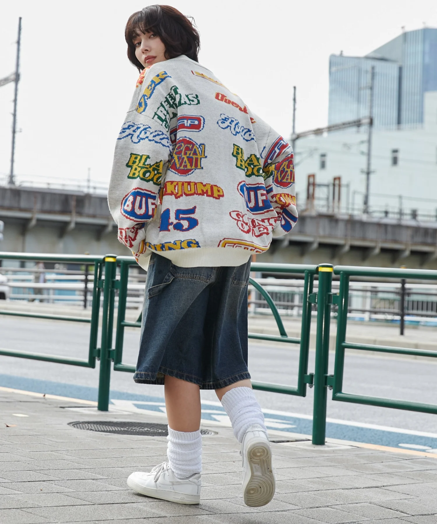 リラックスフィットパターンカーディガン - Image 31