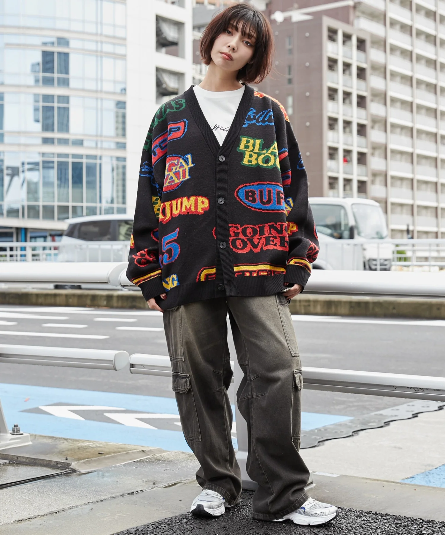 リラックスフィットパターンカーディガン - Image 42