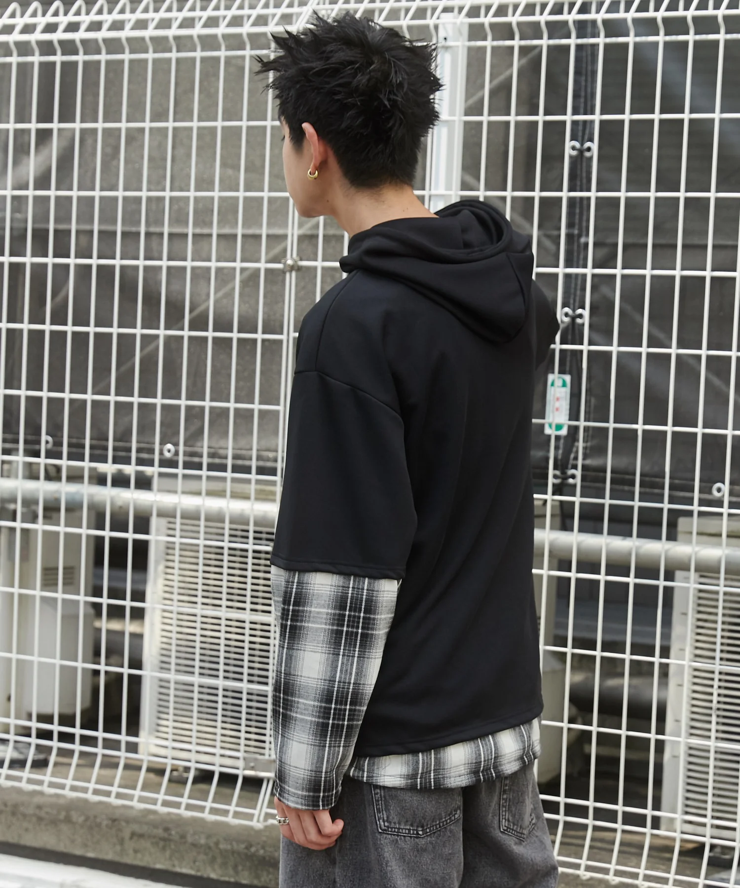 チェックレイヤードパーカー - Image 13