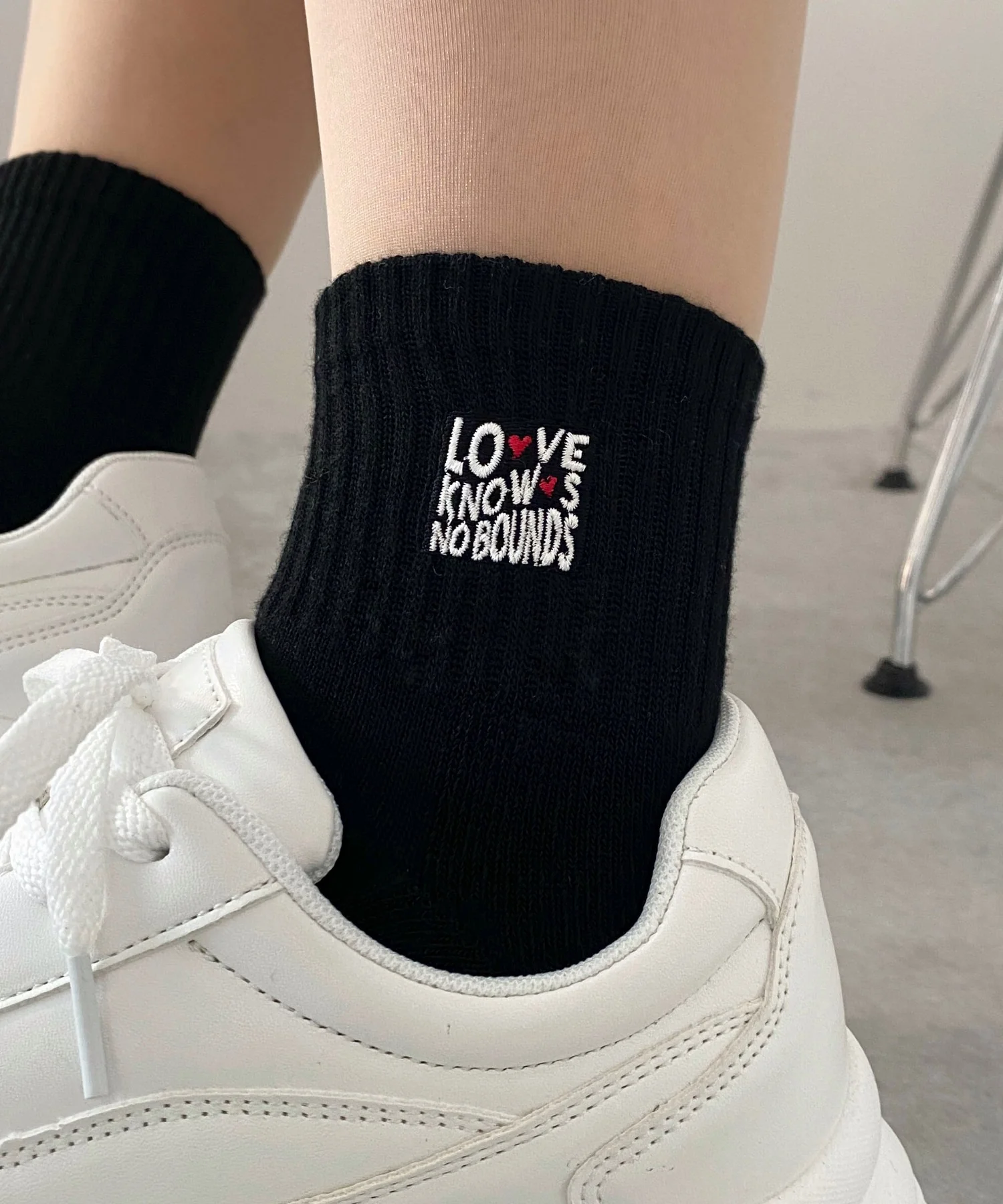 デザインロゴ刺繍アンクル底パイルソックス(23-25cm) - Image 8