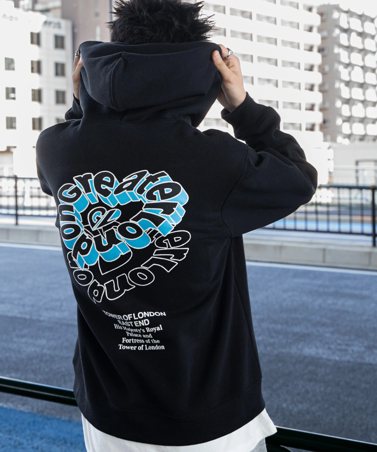 リラックスフィットバックロゴジップパーカー - Image 3