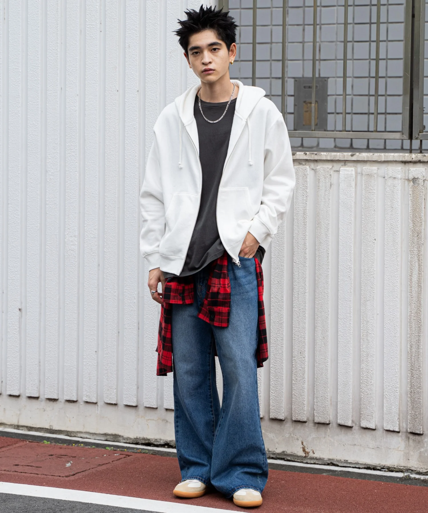 リラックスフィットバックロゴジップパーカー - Image 4