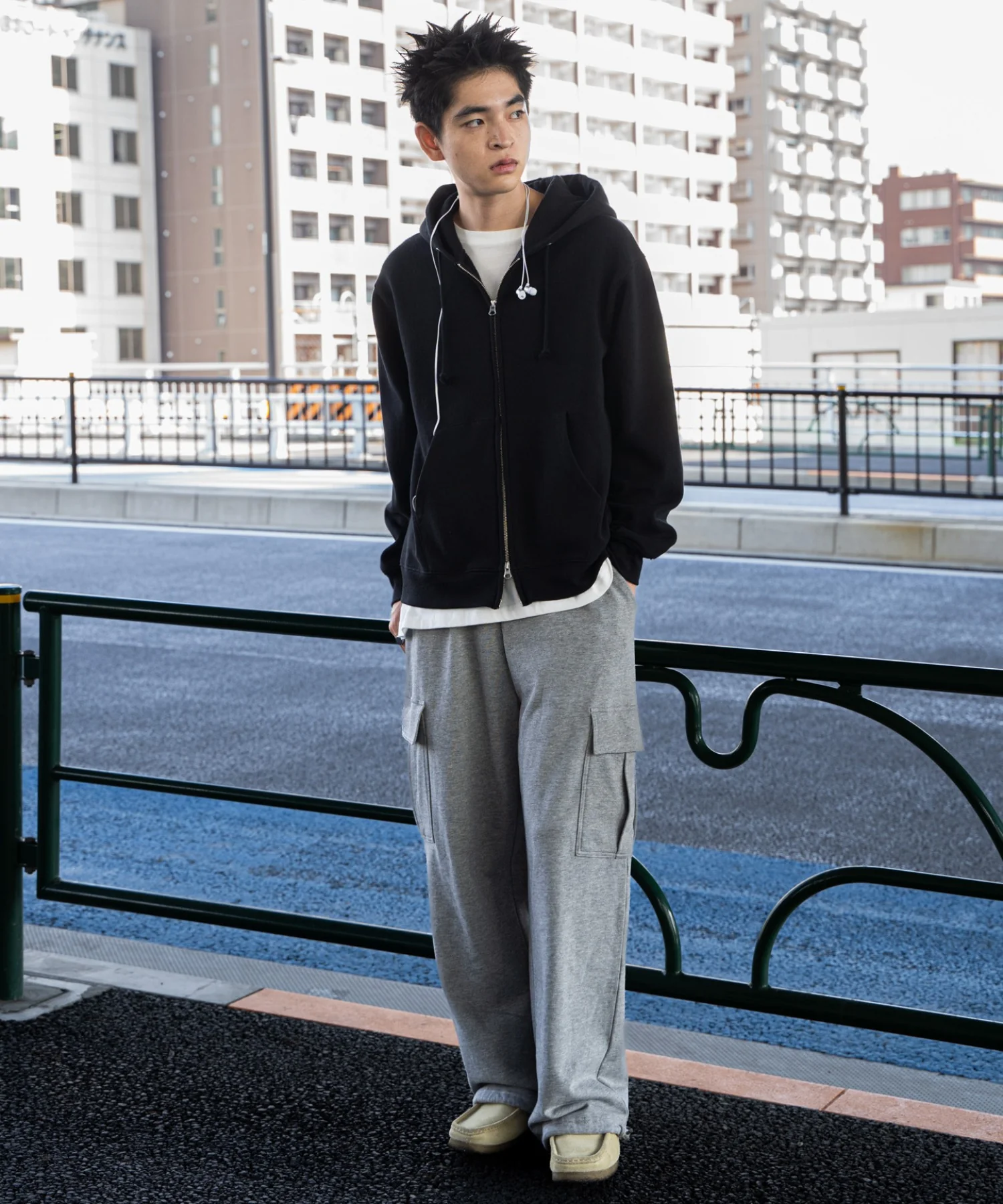 リラックスフィットバックロゴジップパーカー - Image 6
