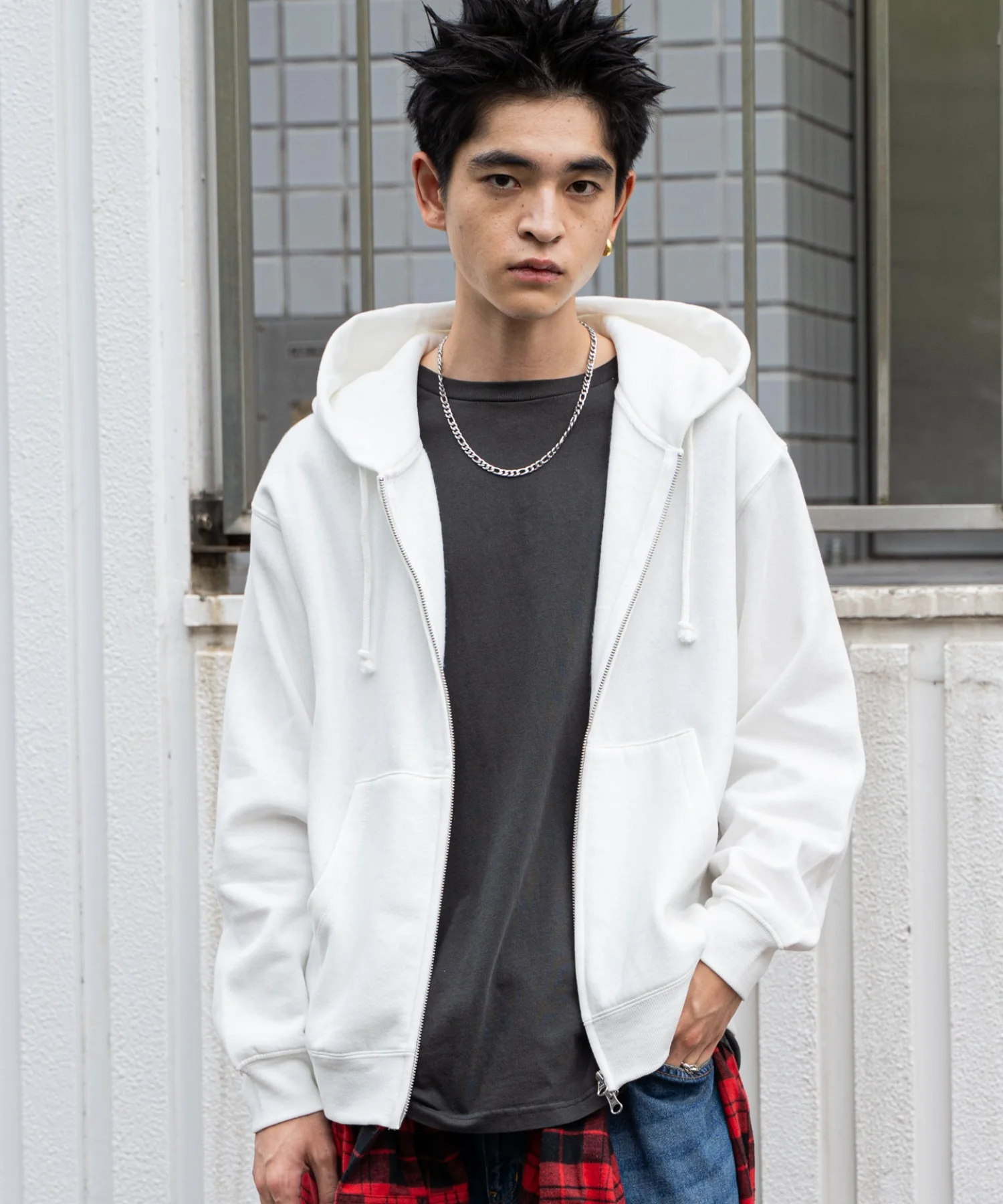 リラックスフィットバックロゴジップパーカー - Image 7