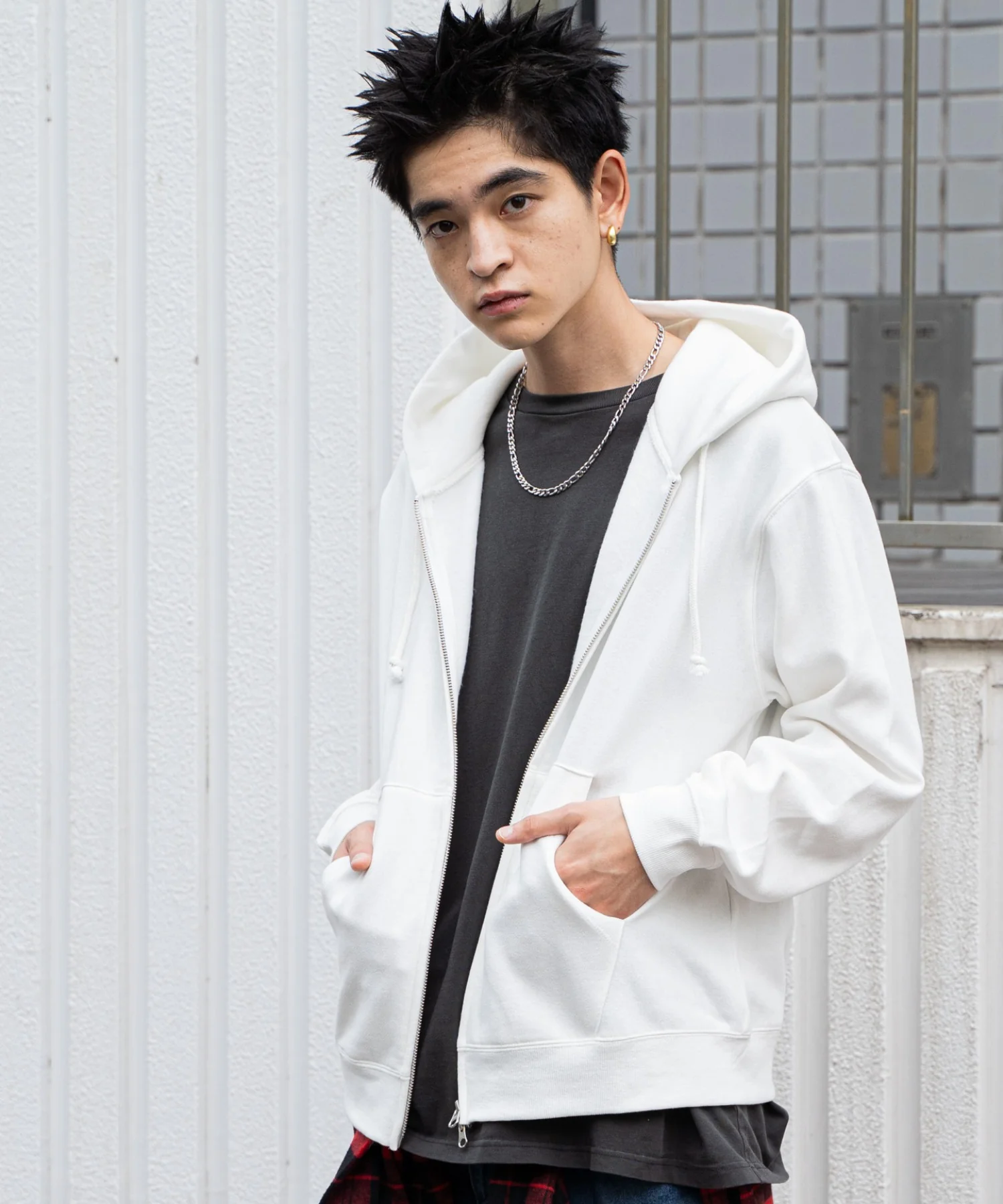 リラックスフィットバックロゴジップパーカー - Image 8