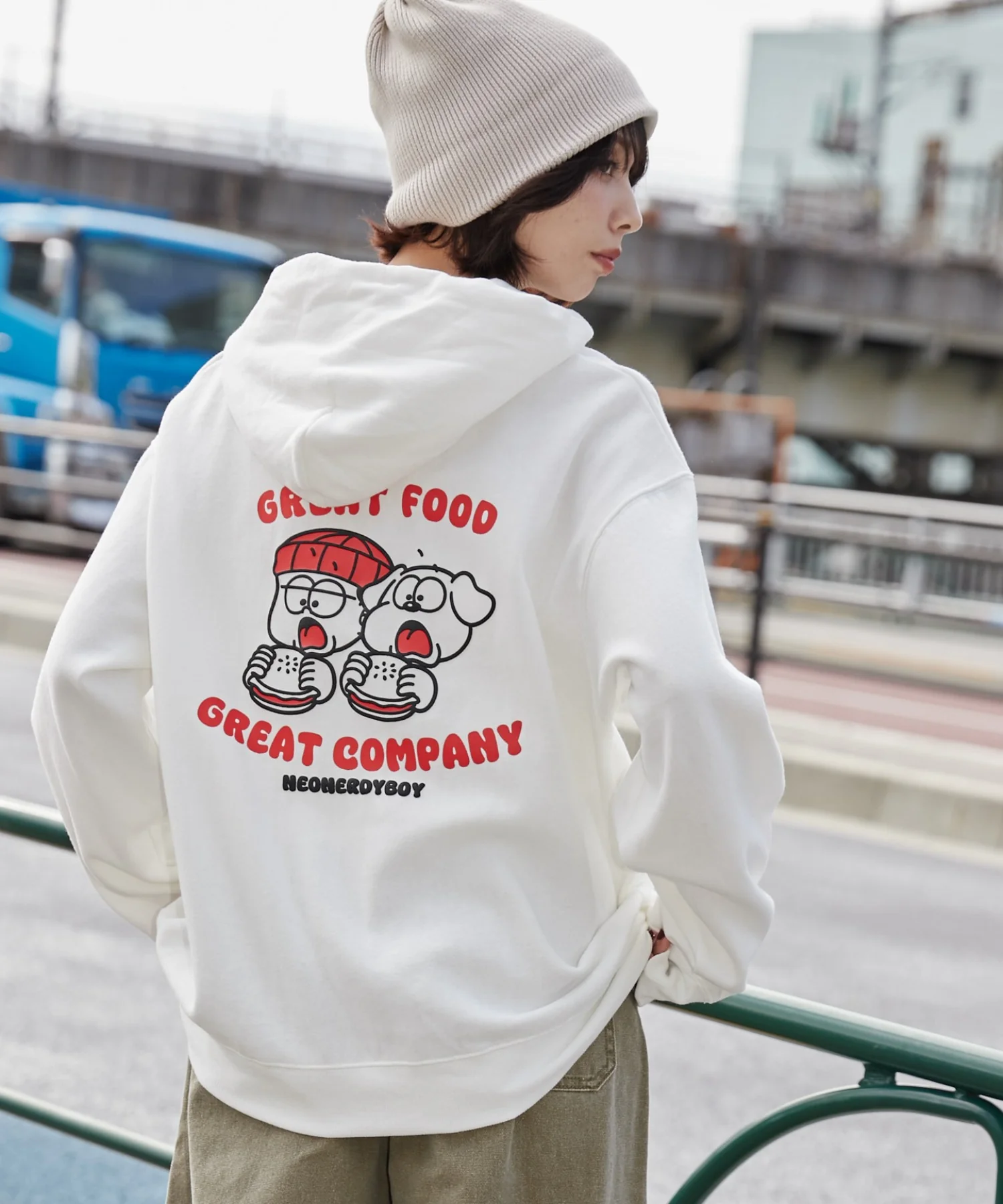 リラックスフィットTHEBOYグラフィックパーカー - Image 2