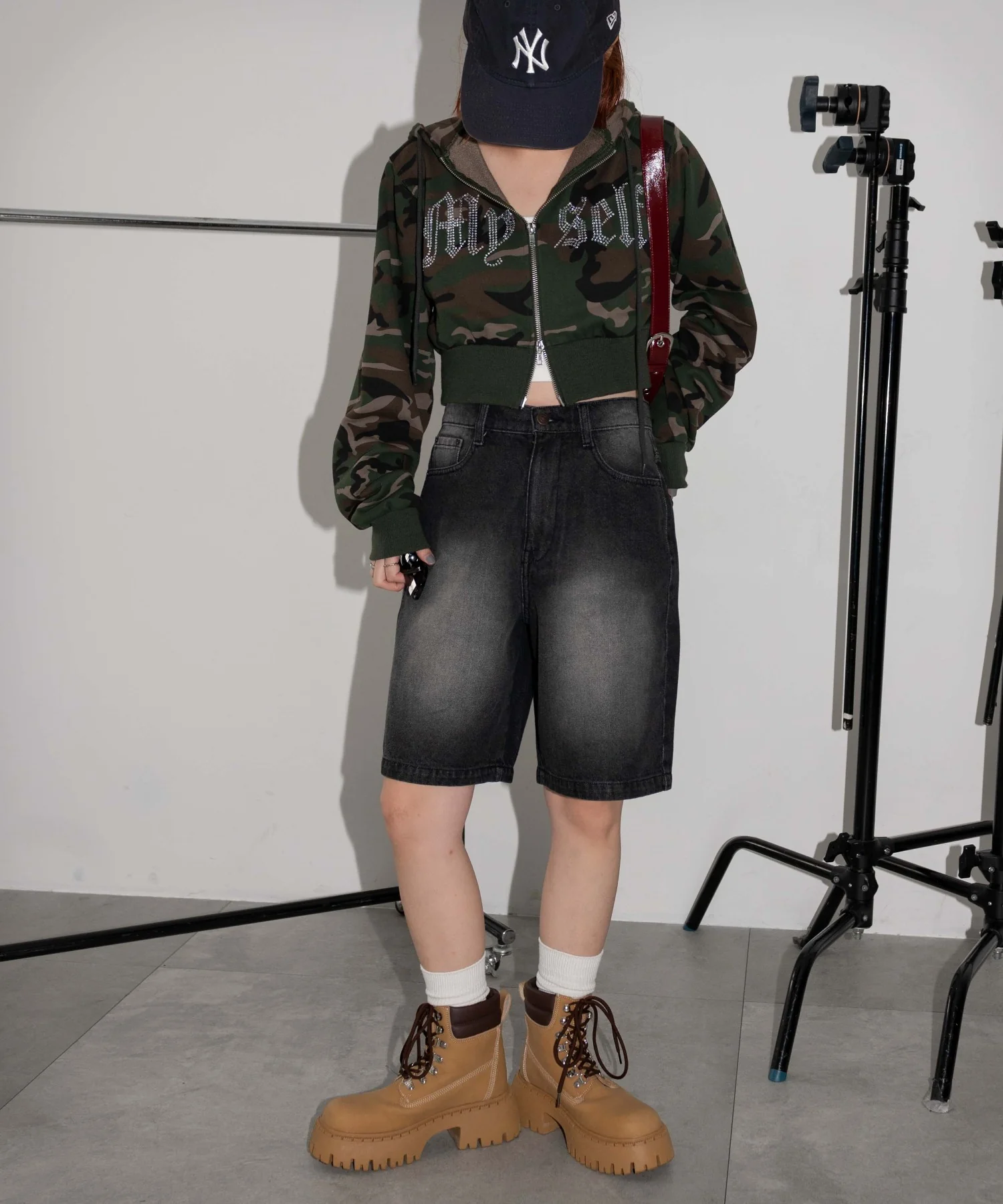 ヴィンテージウォッシュデニムハーフパンツ - Image 7