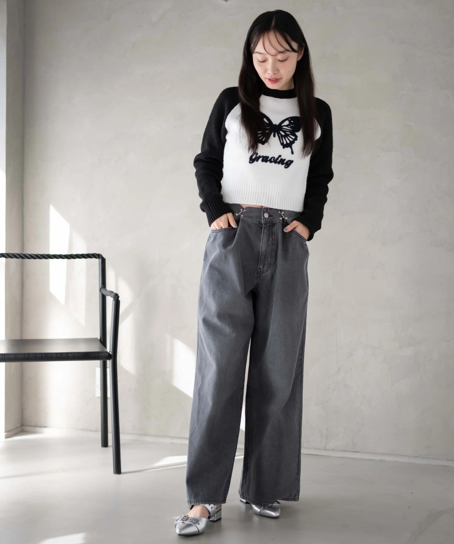 ウエストフックデニムワイドパンツ - Image 14