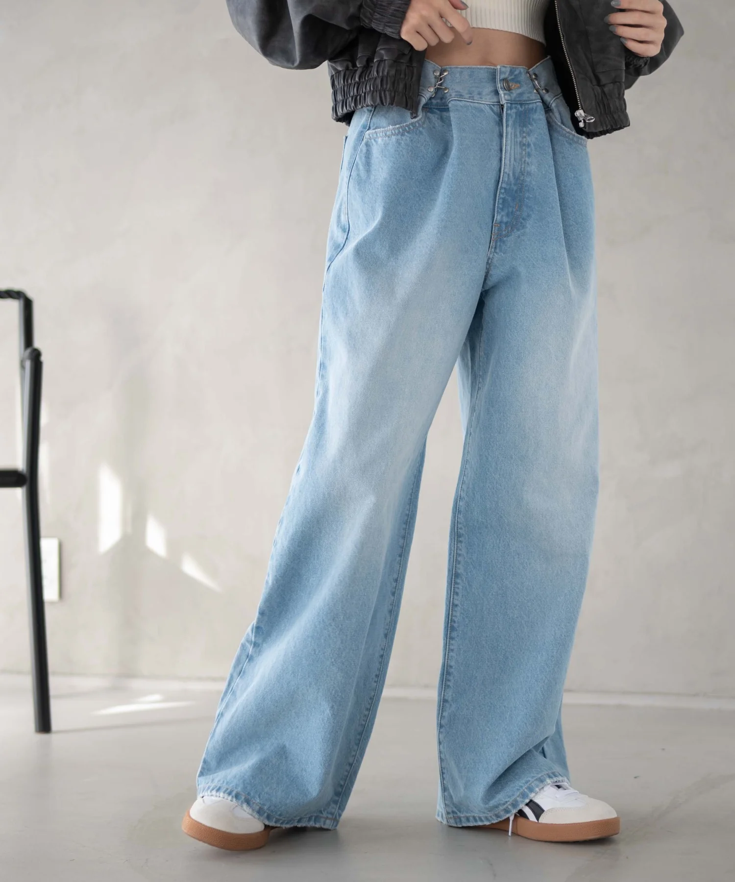ウエストフックデニムワイドパンツ - Image 9