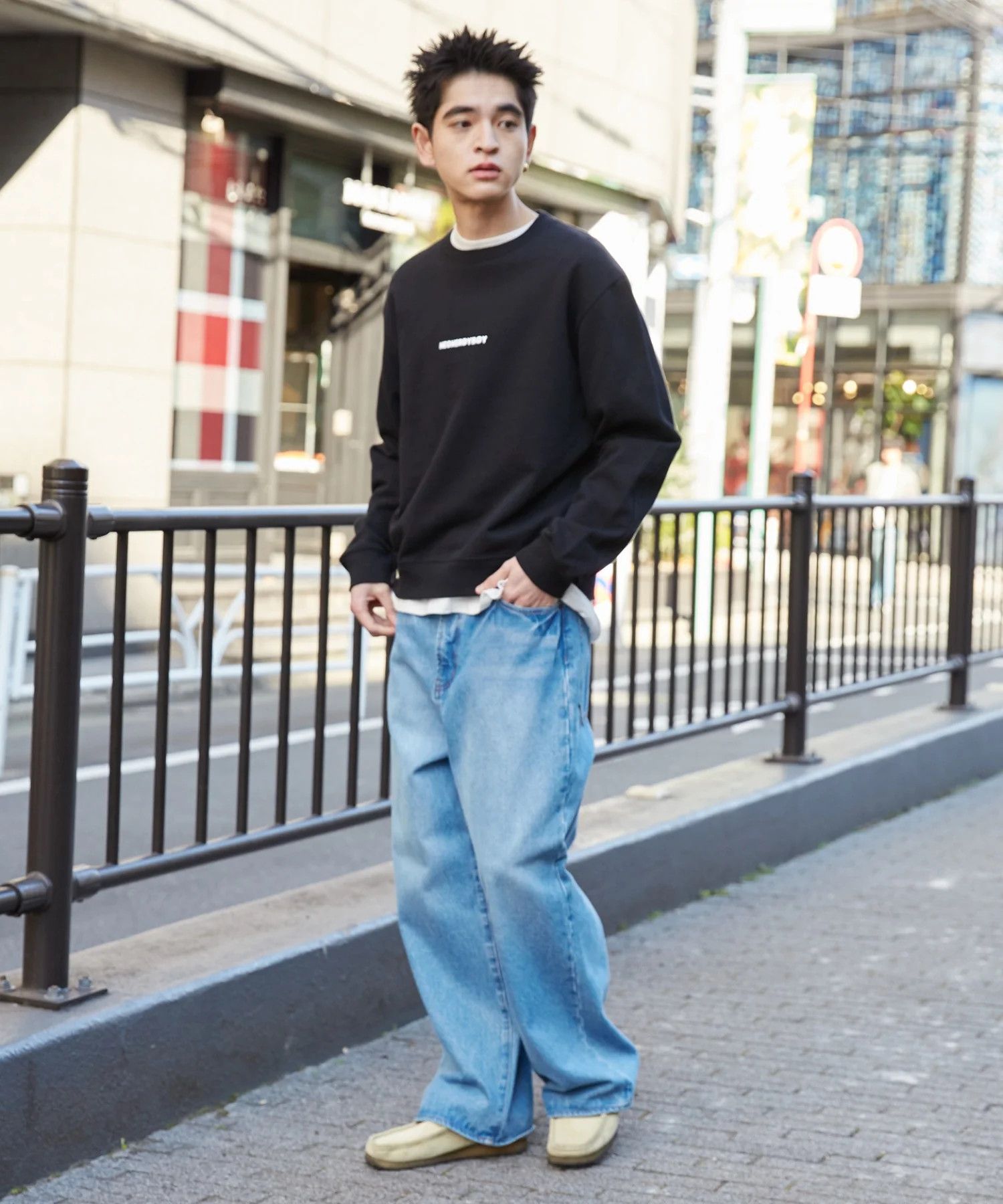 THEBOYエルボーパッチクルーネックPO - Image 10
