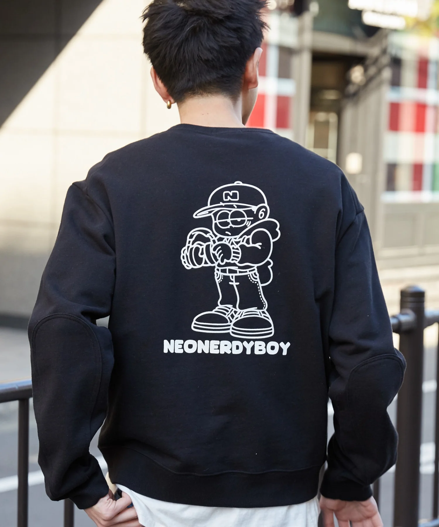 THEBOYエルボーパッチクルーネックPO - Image 3