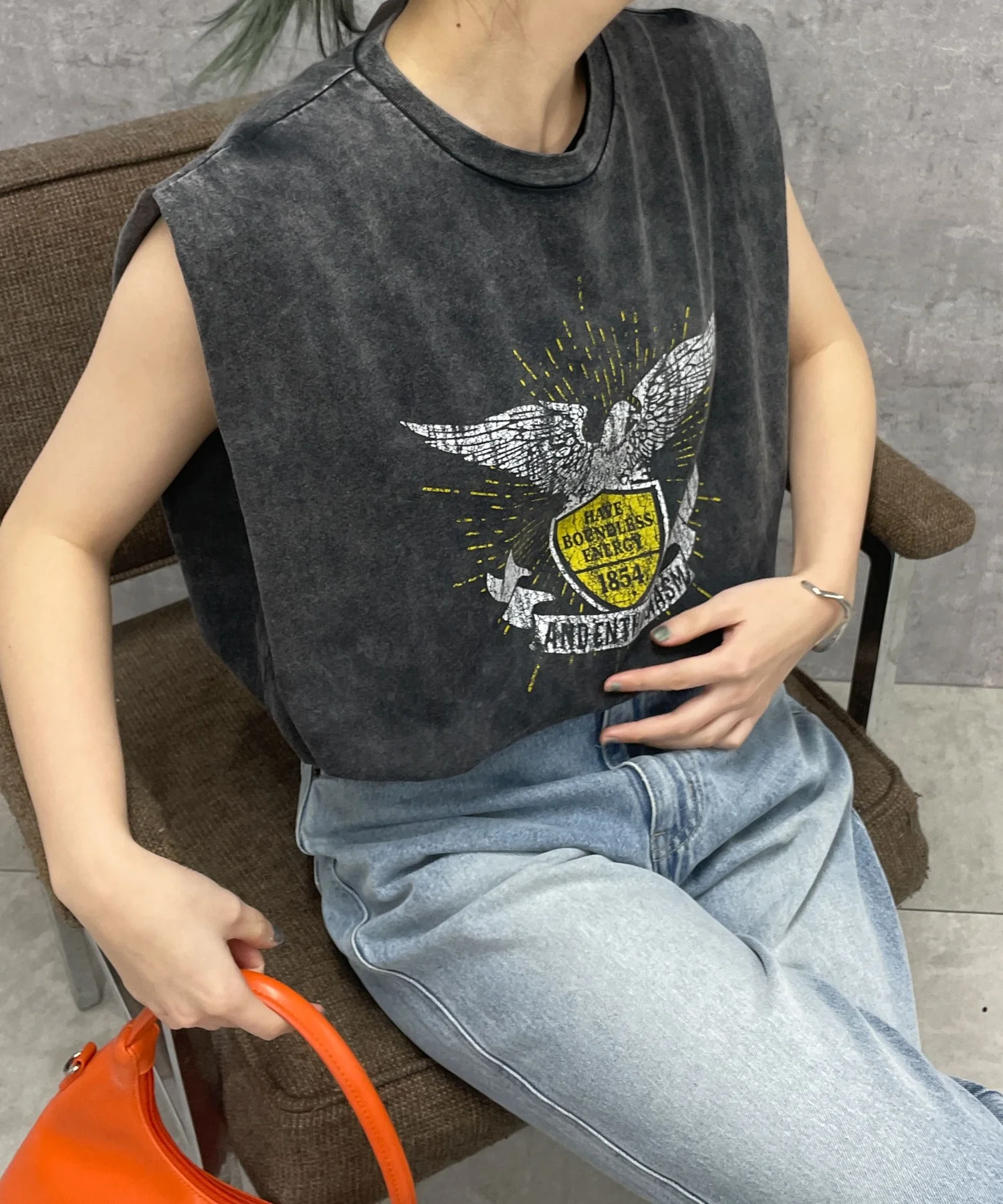 ヴィンテージウォッシュタックノースリーブT - Image 3