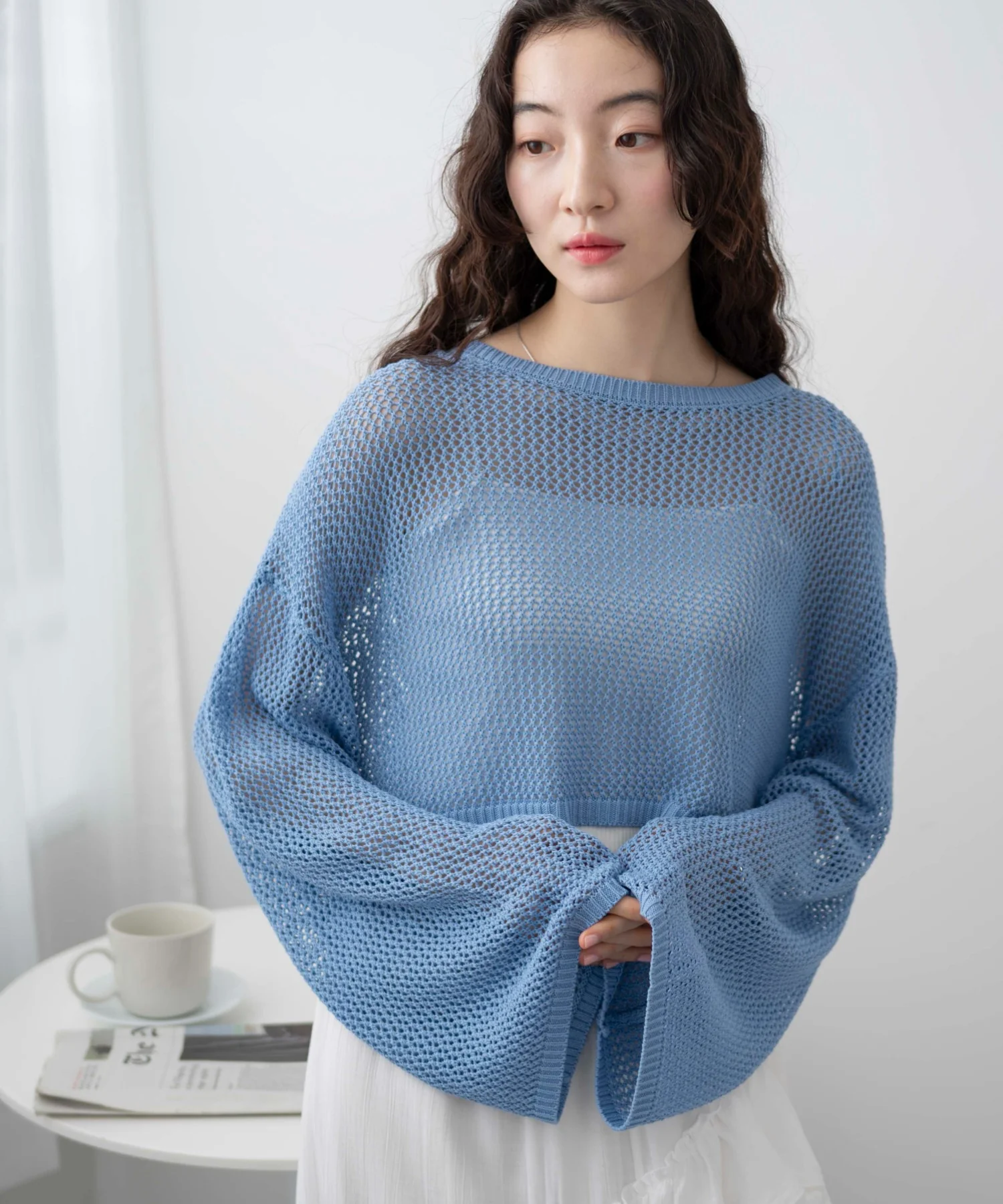 ショートメッシュニットプルオーバー - Image 11