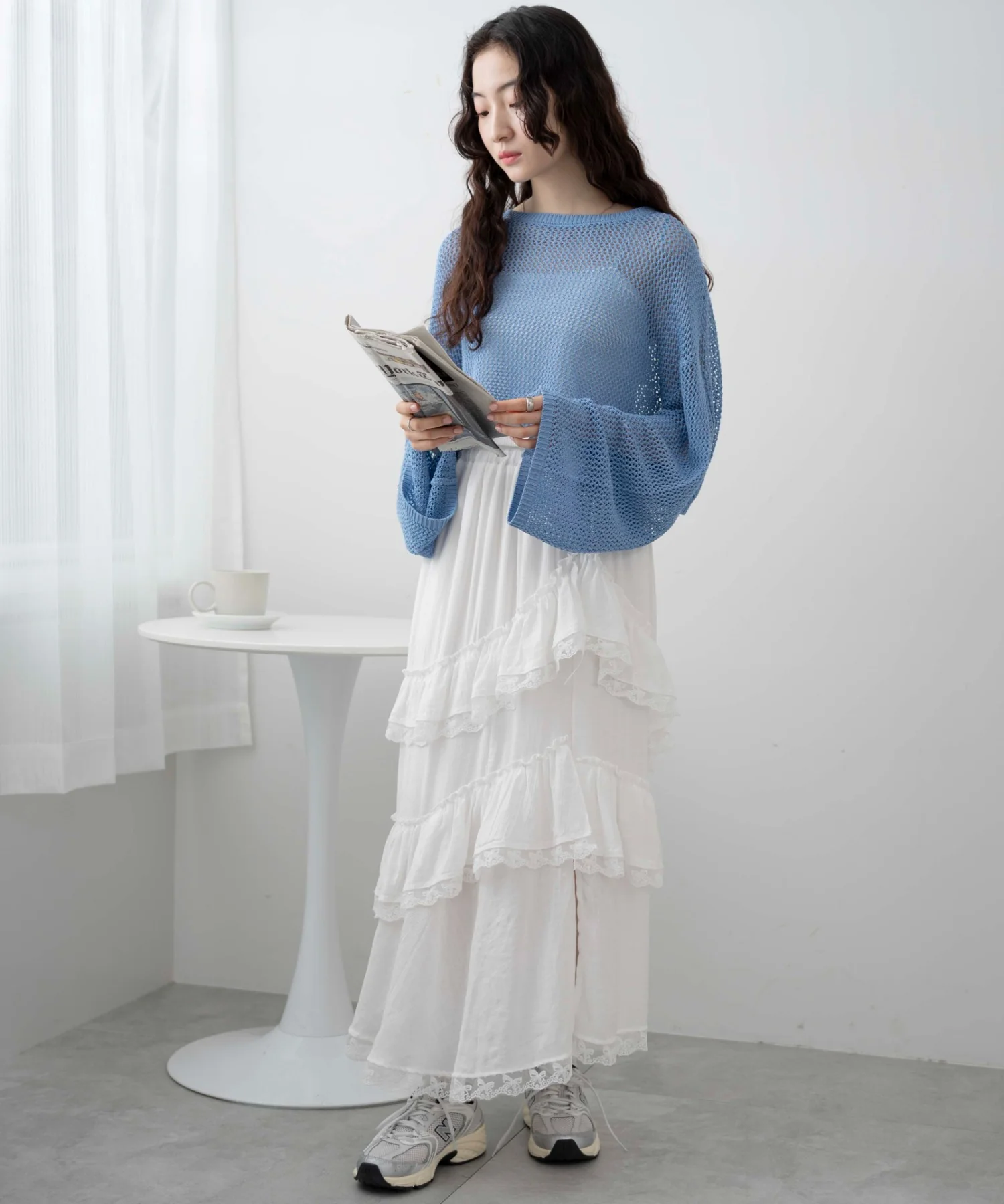 ショートメッシュニットプルオーバー - Image 14