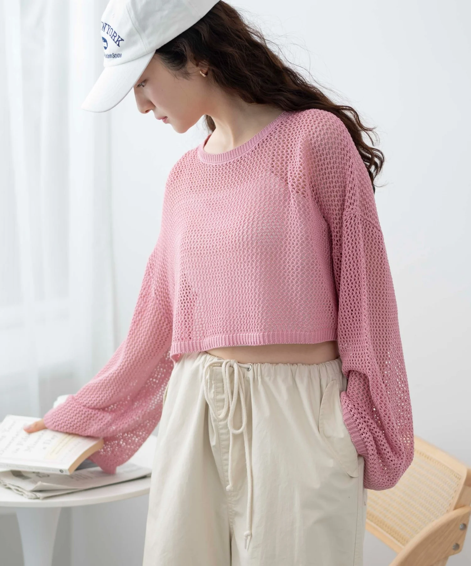 ショートメッシュニットプルオーバー - Image 17