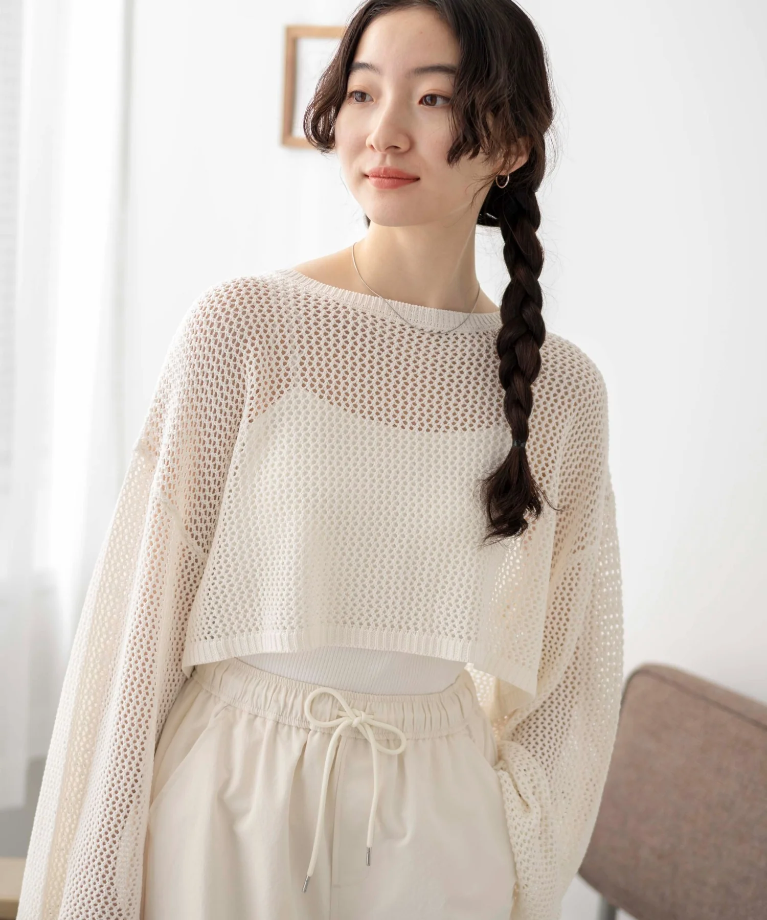 ショートメッシュニットプルオーバー - Image 30