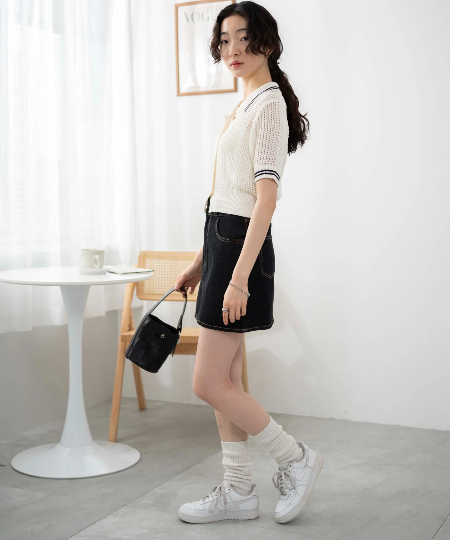 襟付きメッシュニットショートカーデ - Image 21