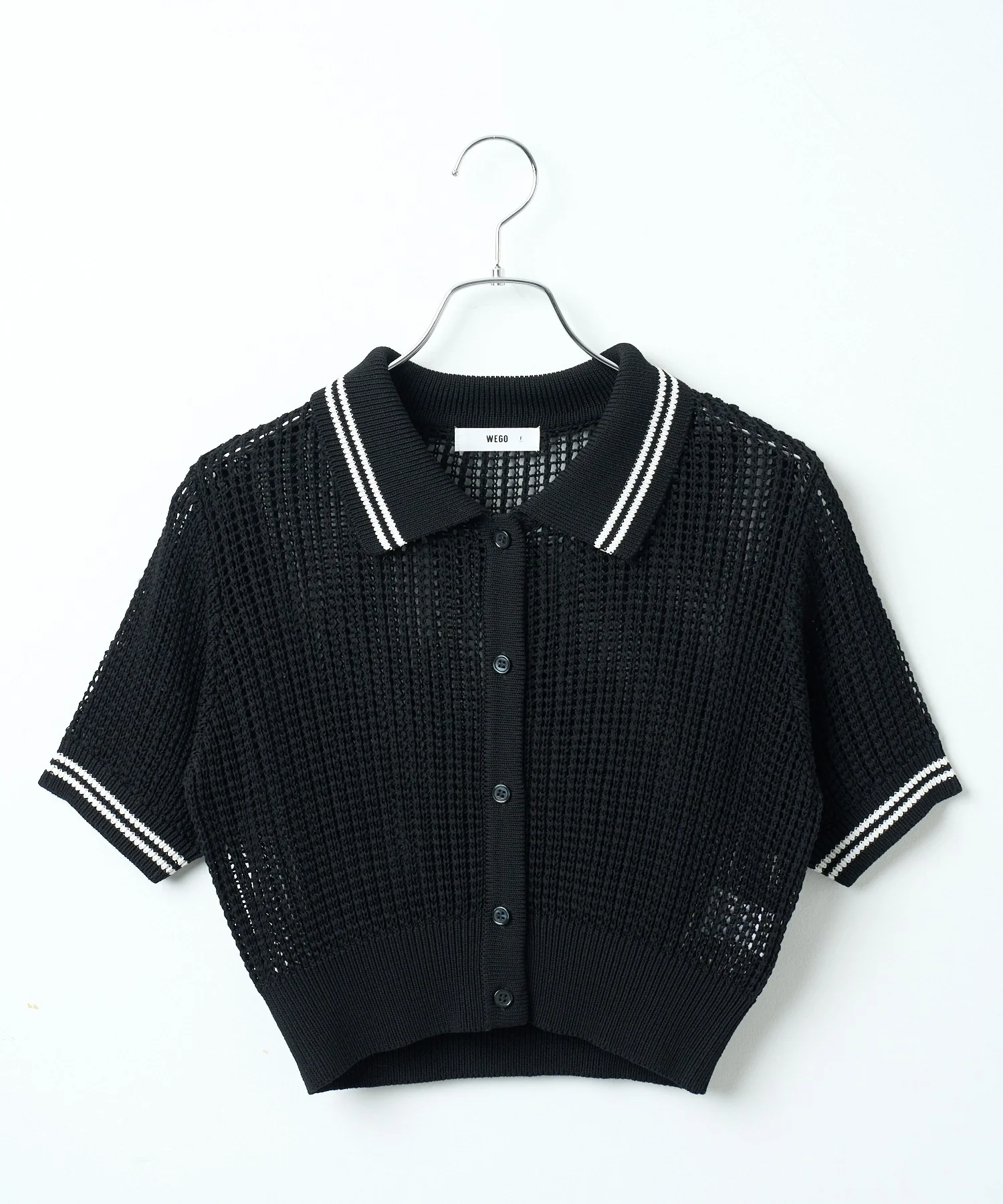襟付きメッシュニットショートカーデ - Image 30