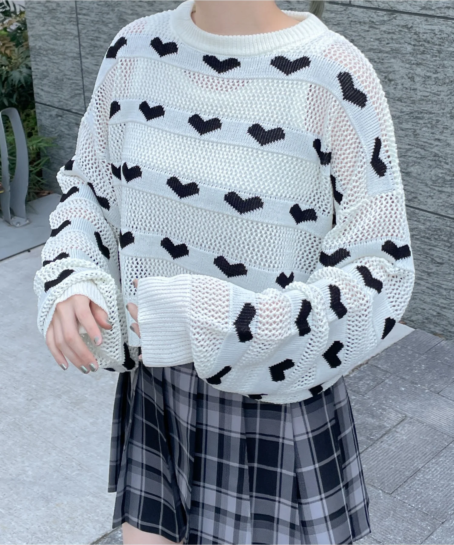 ハートメッシュニットプルオーバー - Image 14