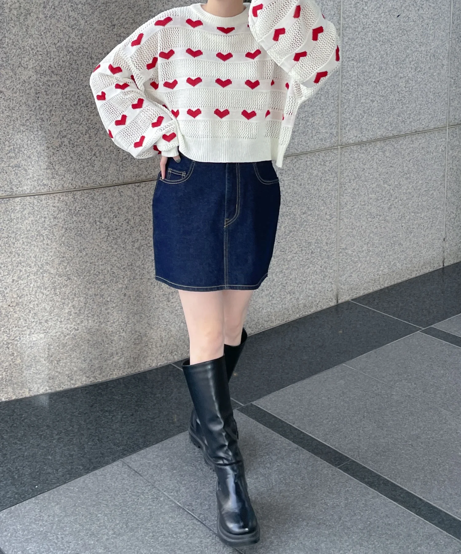 ハートメッシュニットプルオーバー - Image 3