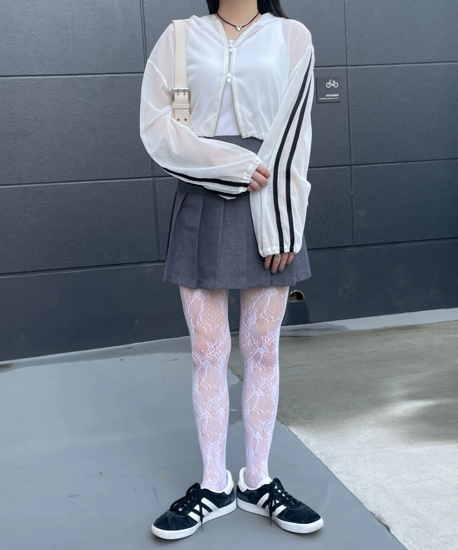 Wジップラインメッシュパーカー - Image 3