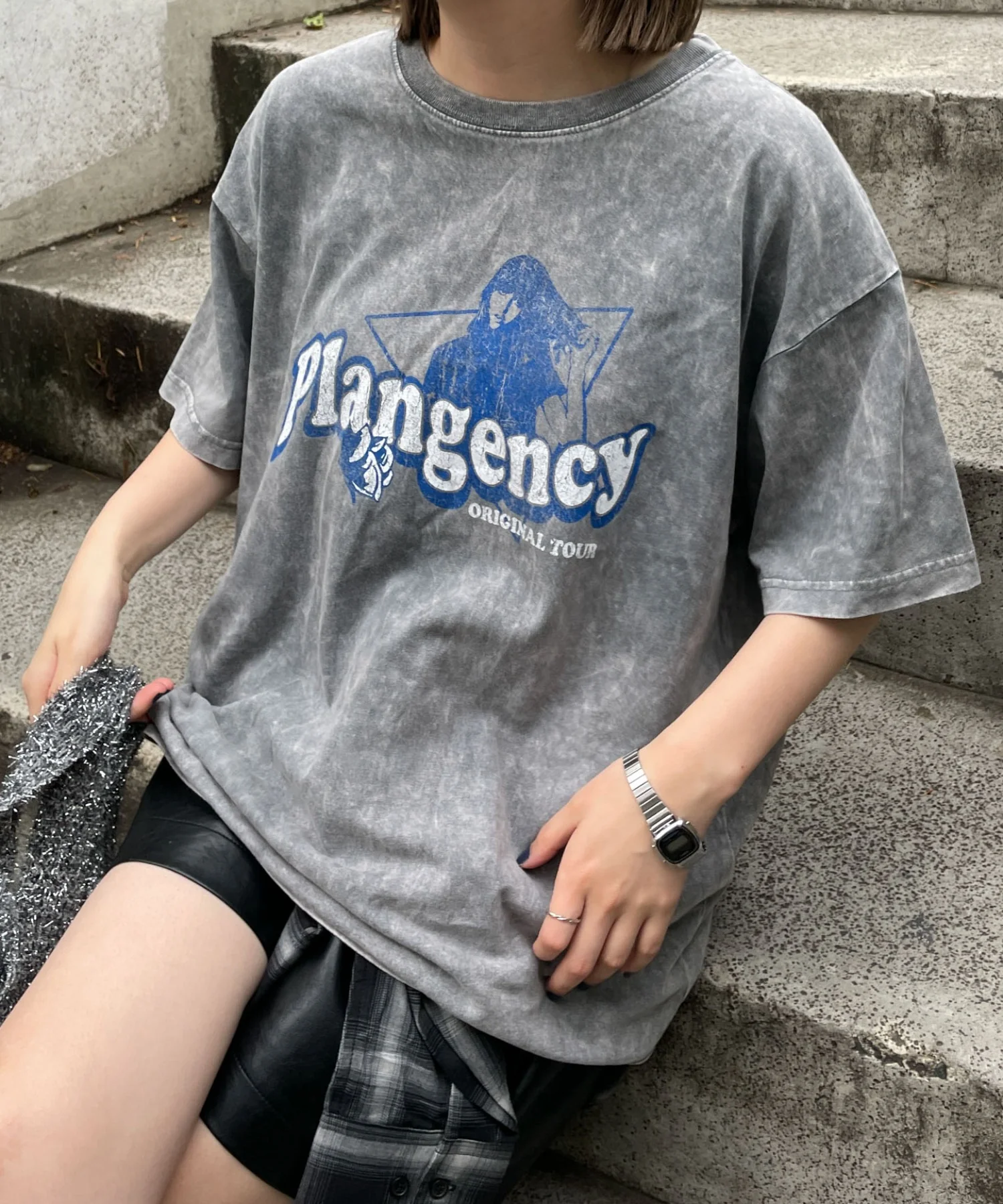 ヴィンテージウォッシュグラフィックTシャツ - Image 3