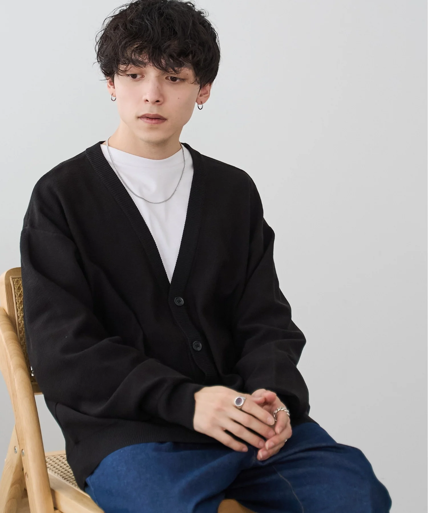 オーバーフィットドライタッチカーディガン - Image 3