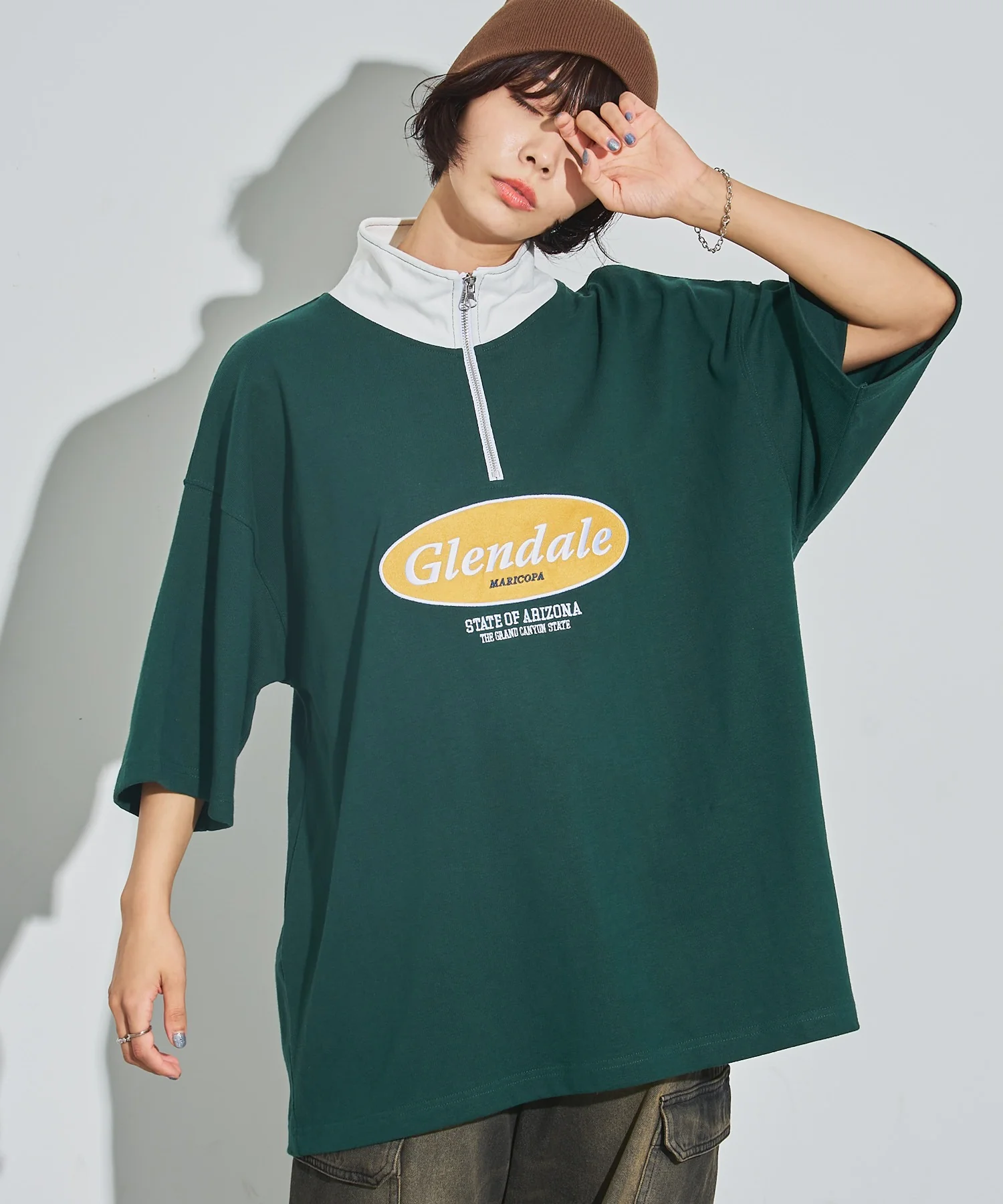 ヘビーウエイトサークルロゴハーフZIPT（S） - Image 4