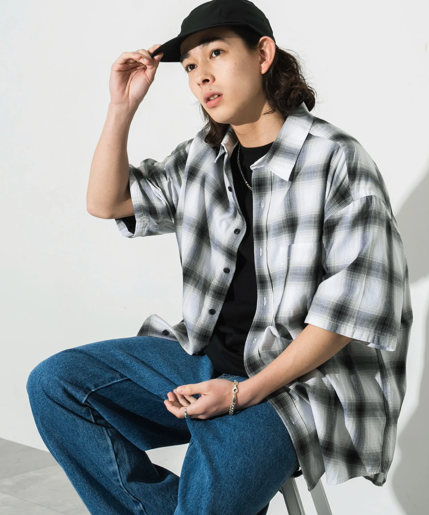 オンブレチェックシャツ（S） - Image 4