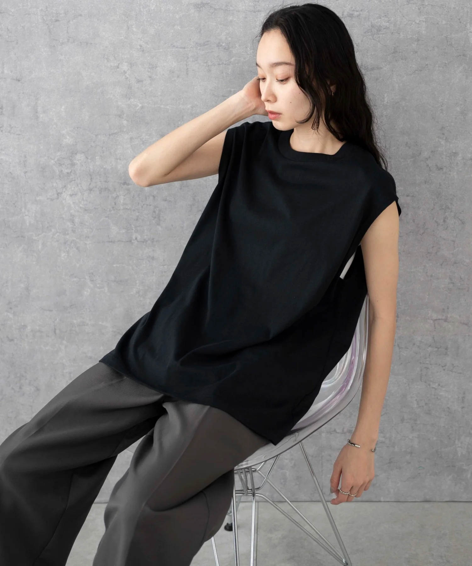 スリーブレスコットンT - Image 47