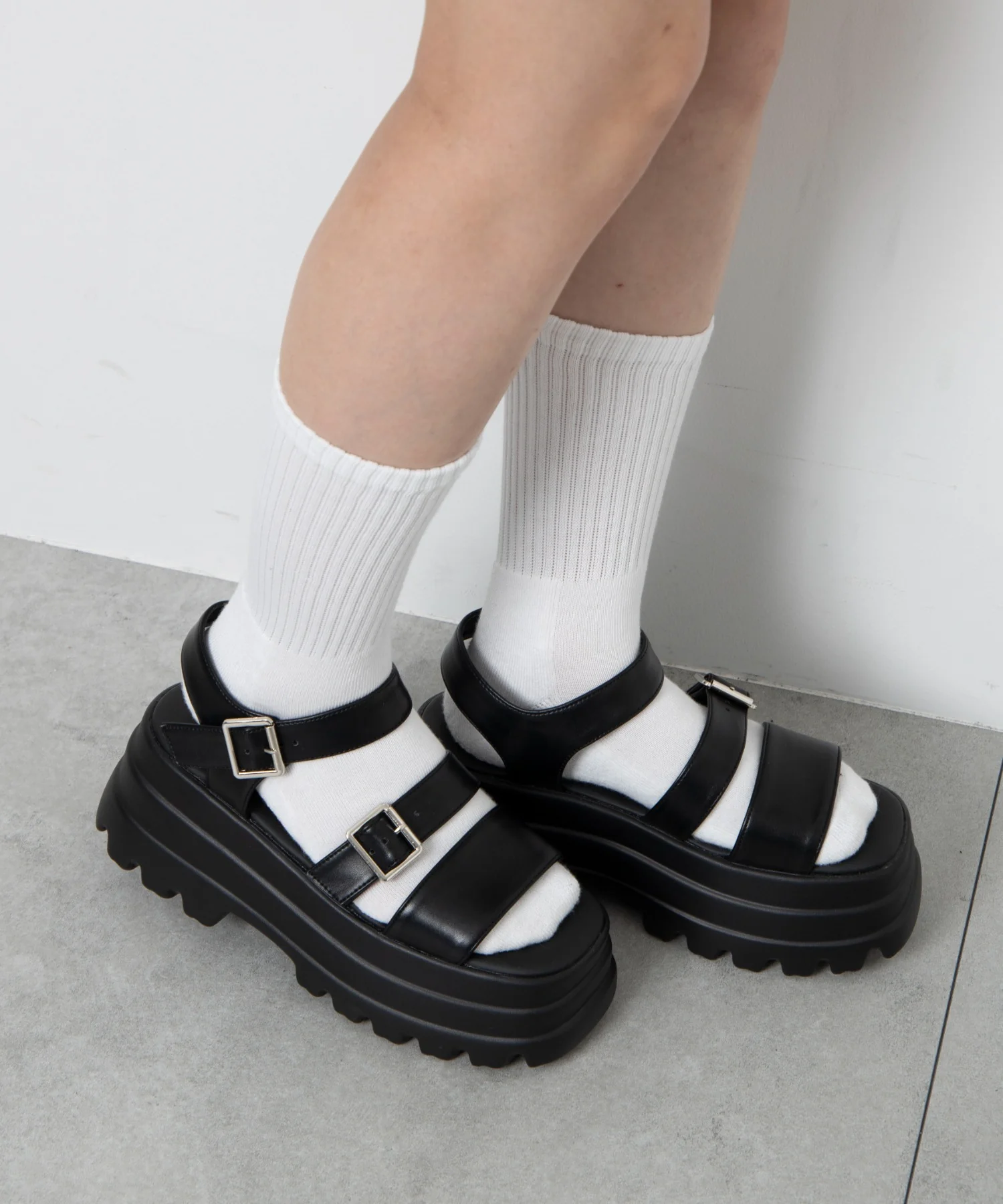 ボリュームソールダブルベルトサンダル - Image 6
