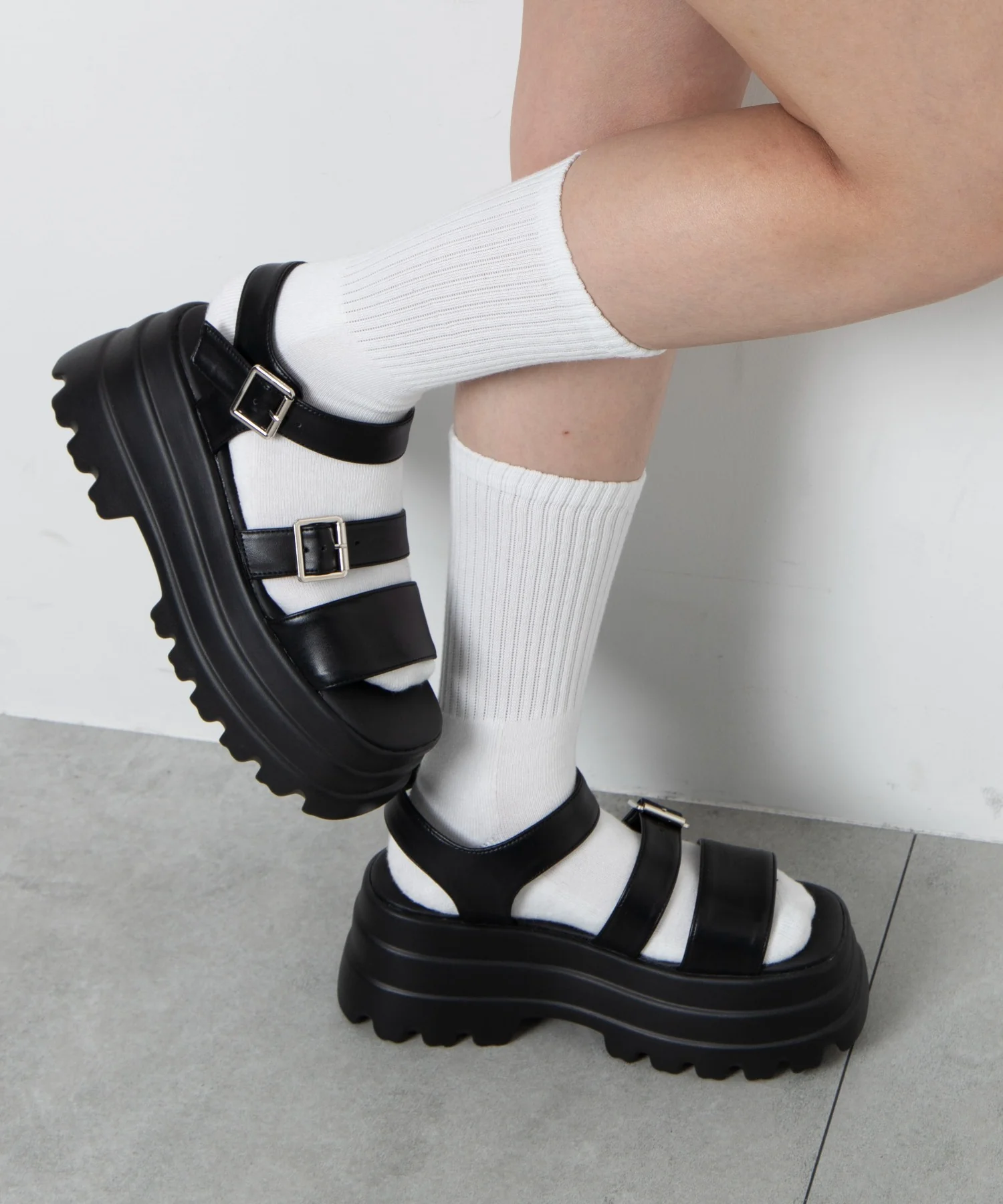 ボリュームソールダブルベルトサンダル - Image 7