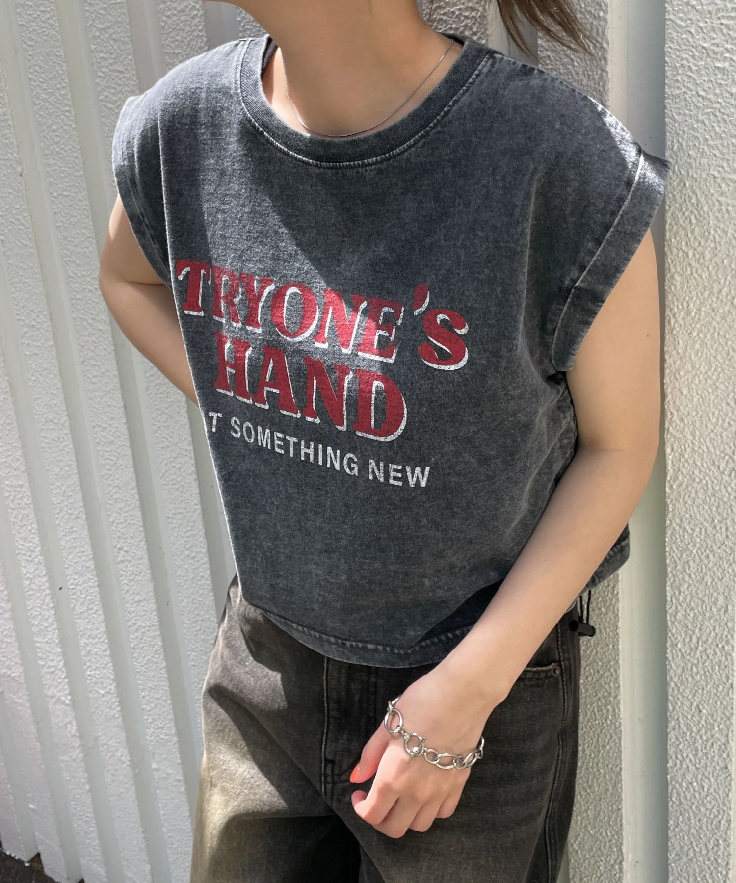 ヴィンテージウォッシュドロストデザインT - Image 6