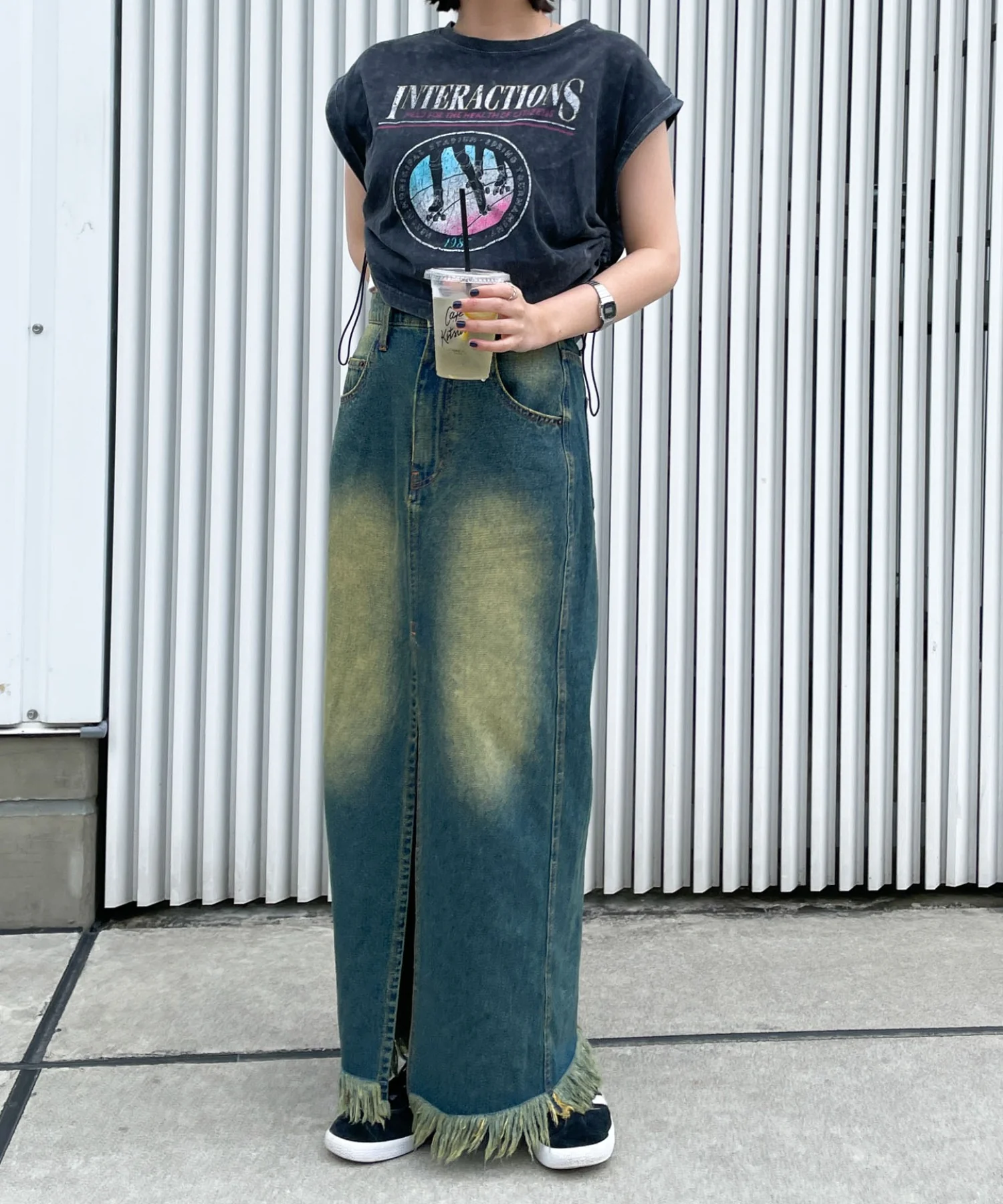 ヴィンテージウォッシュドロストデザインT - Image 8