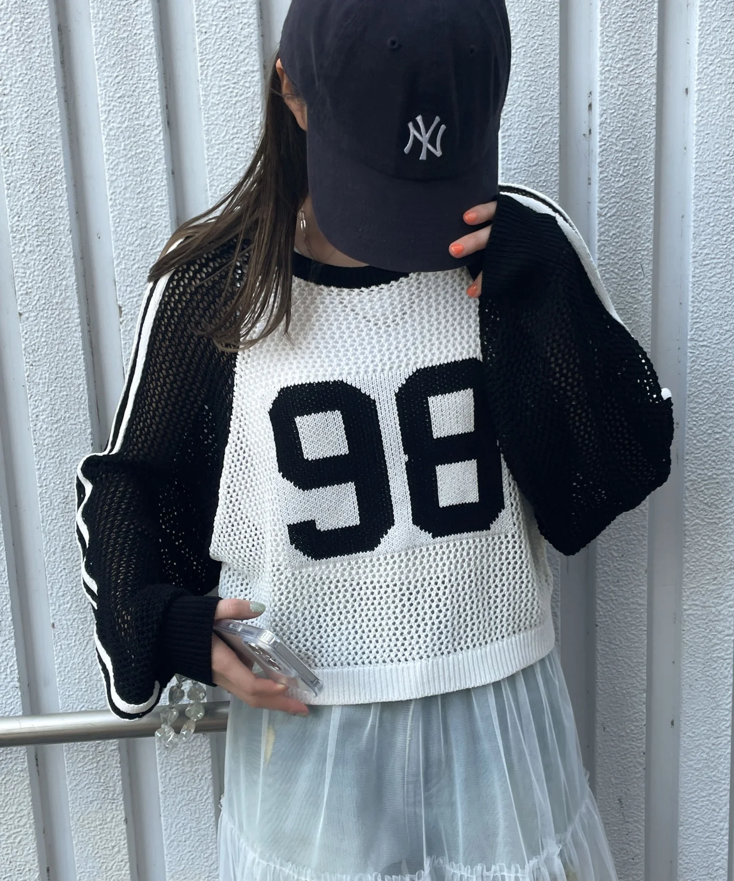 ラグランショートメッシュニット - Image 11