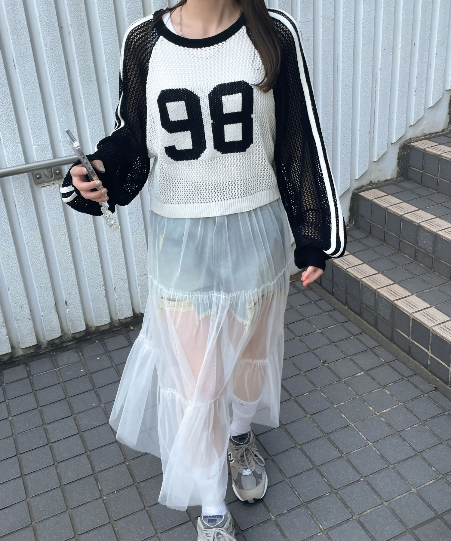 ラグランショートメッシュニット - Image 12