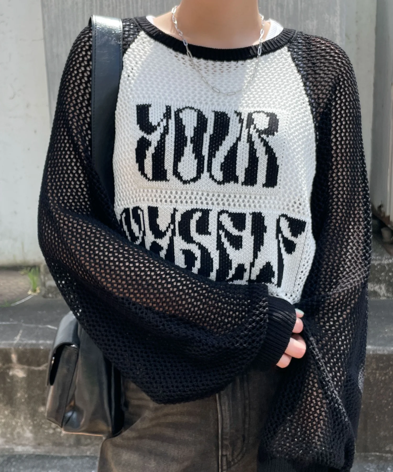 ラグランショートメッシュニット - Image 15