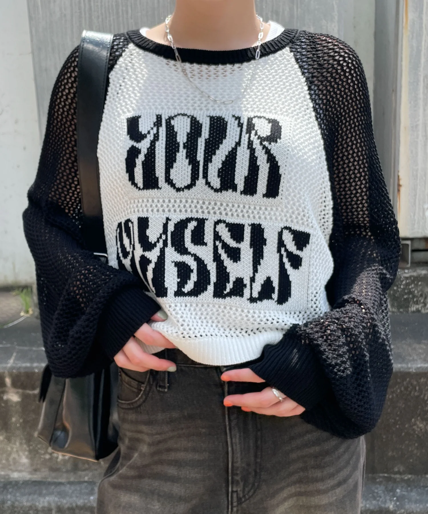ラグランショートメッシュニット - Image 16