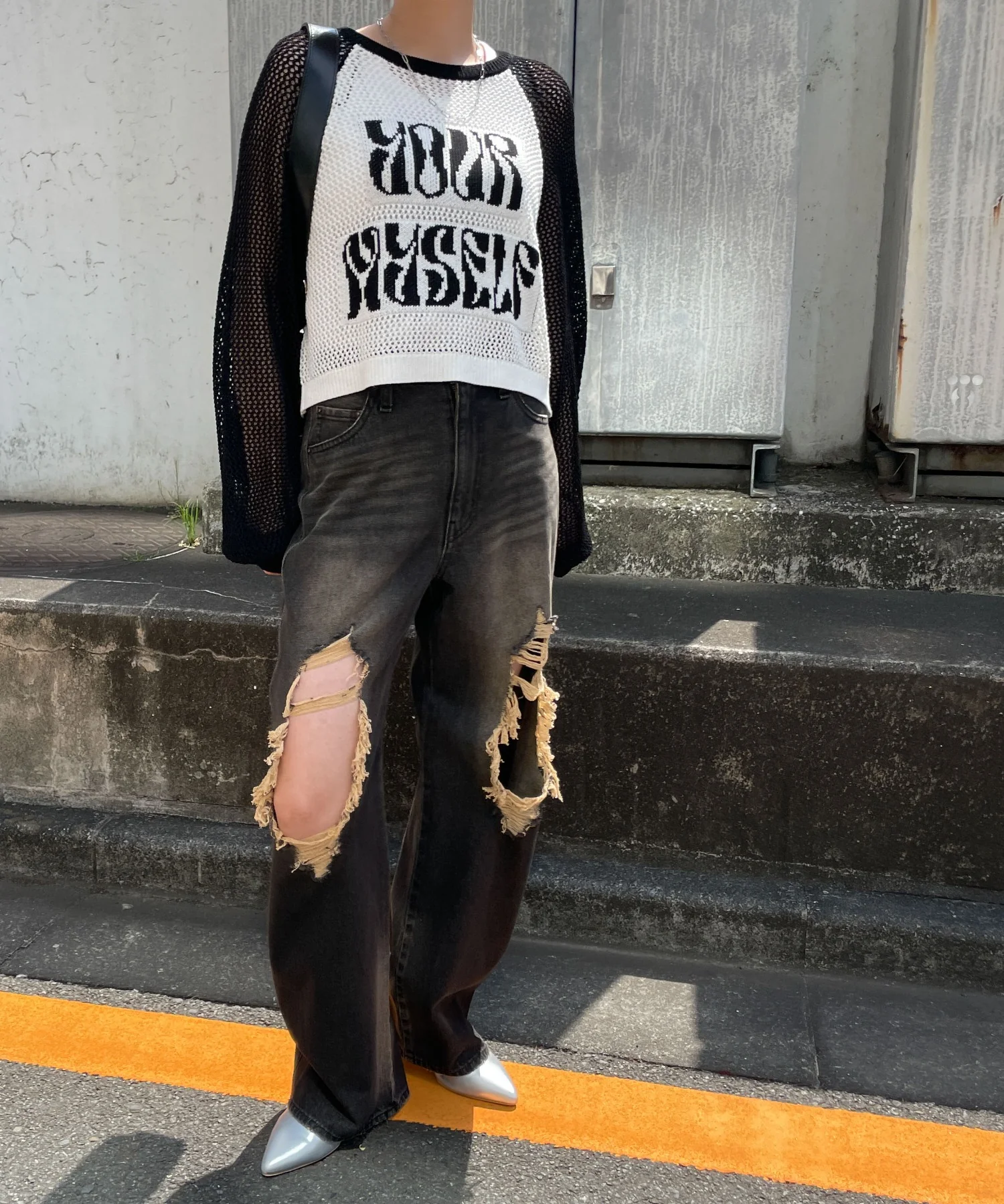 ラグランショートメッシュニット - Image 18