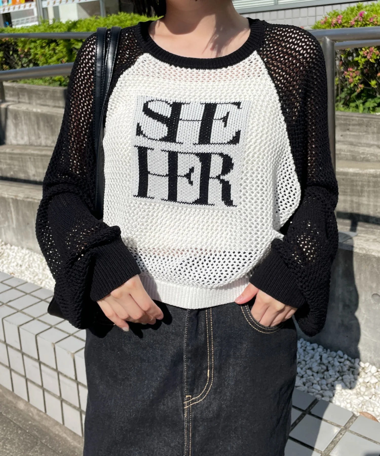 ラグランショートメッシュニット - Image 19
