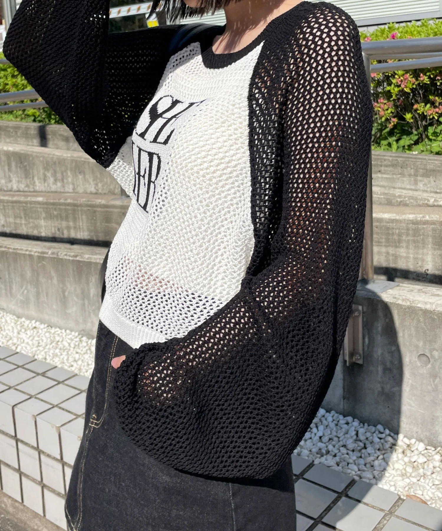 ラグランショートメッシュニット - Image 20