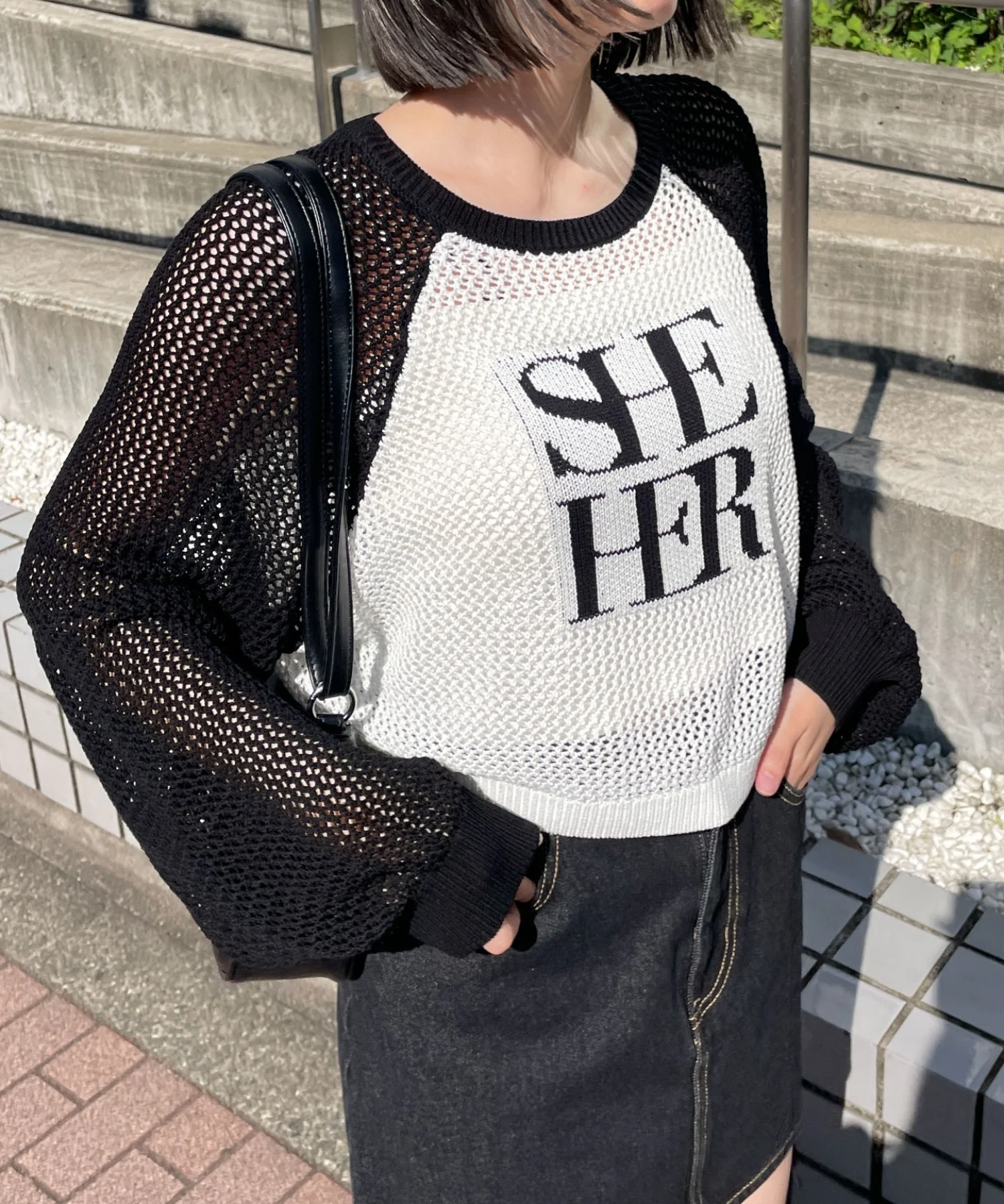 ラグランショートメッシュニット - Image 21