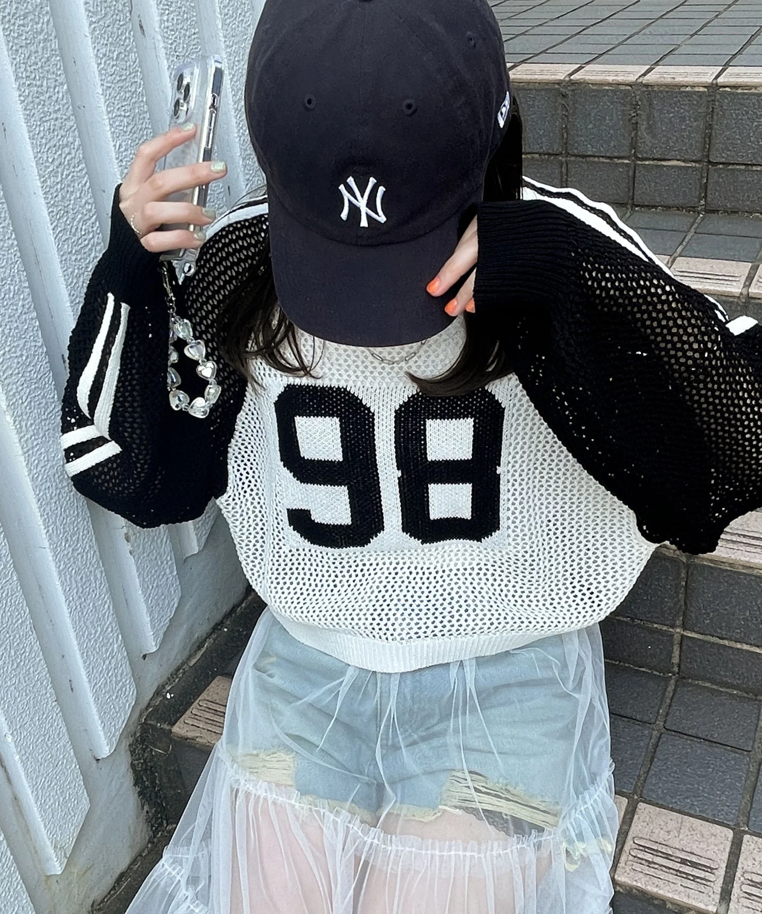 ラグランショートメッシュニット - Image 7