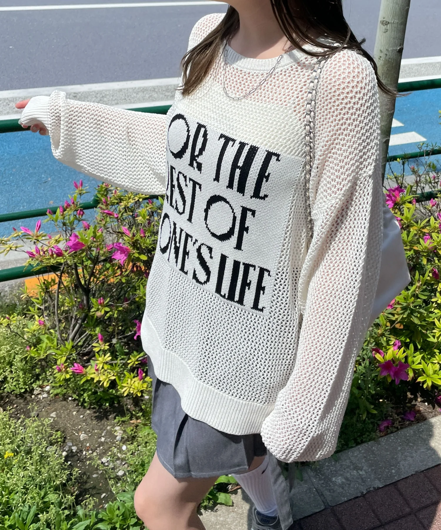 ジャガードメッシュニットビッグプルオーバー - Image 5