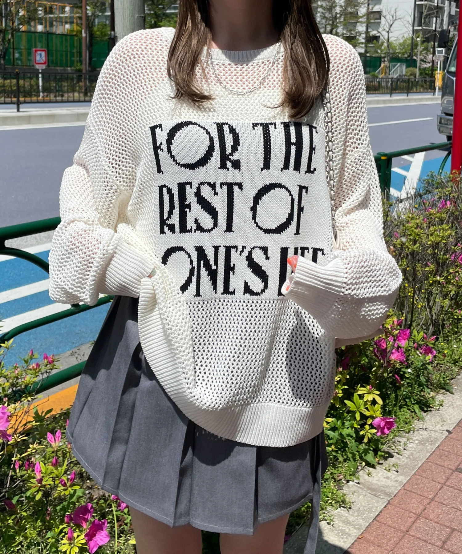 ジャガードメッシュニットビッグプルオーバー - Image 6