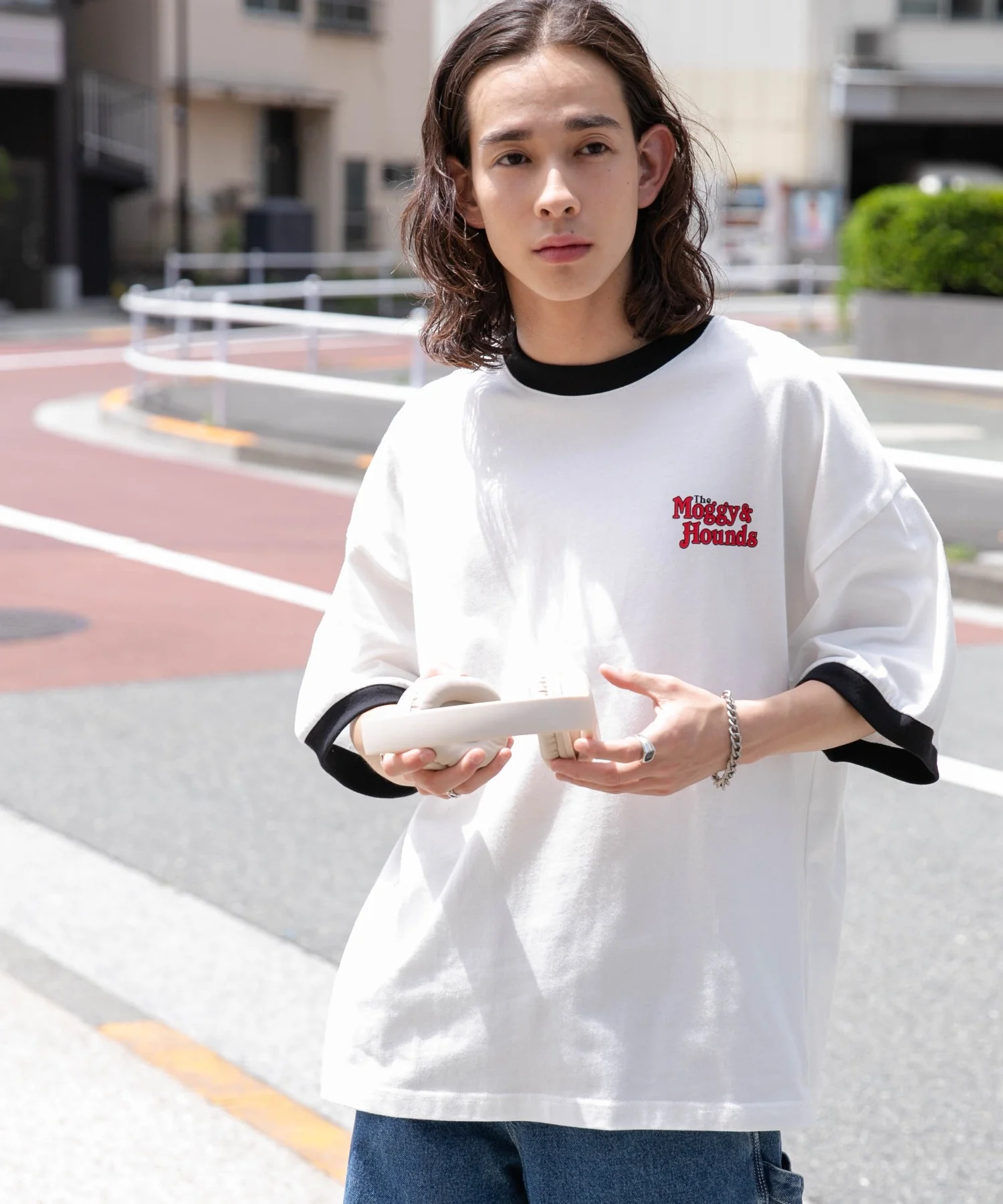 モチーフ刺繍リンガーT - Image 9