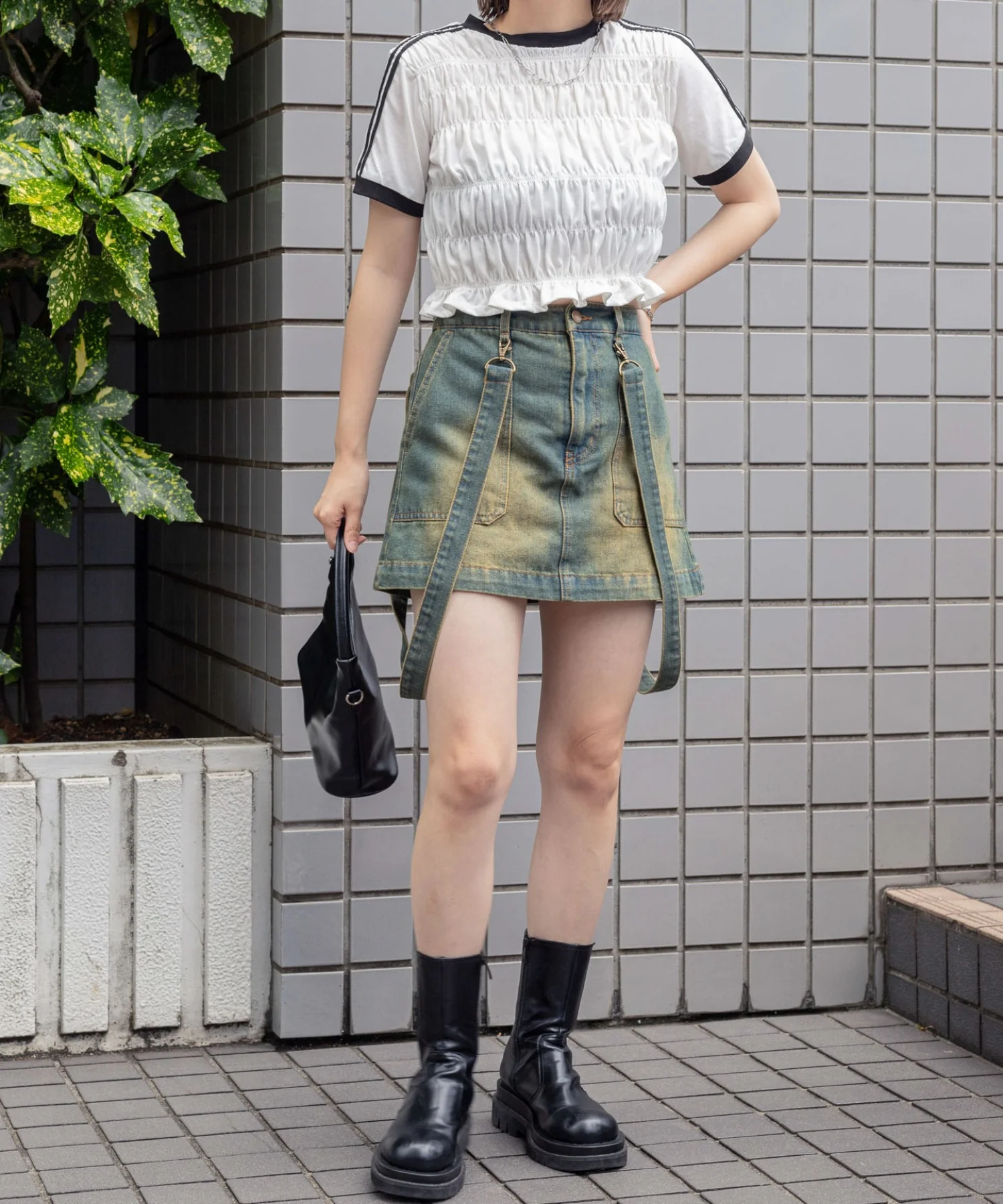 ヴィンテージウォッシュサス付スカパン - Image 4