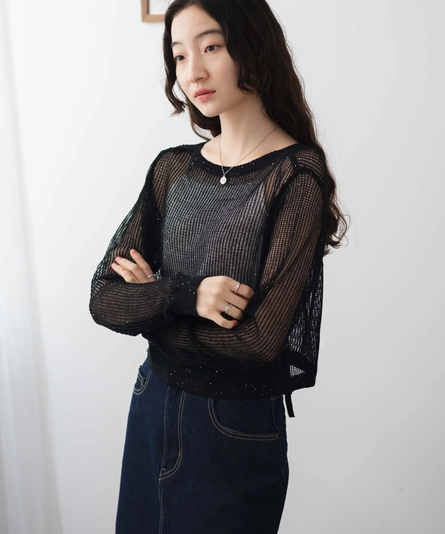 スパンコールメッシュニットカーデ - Image 22