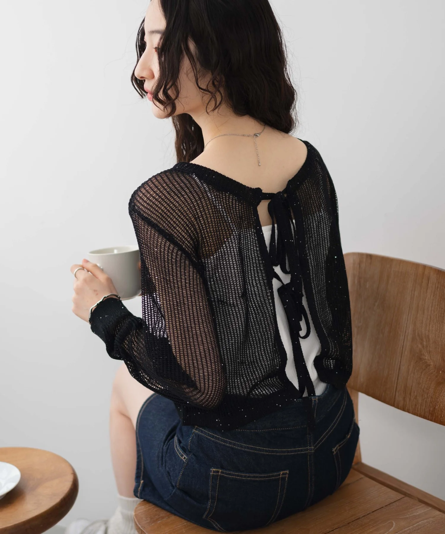 スパンコールメッシュニットカーデ - Image 23